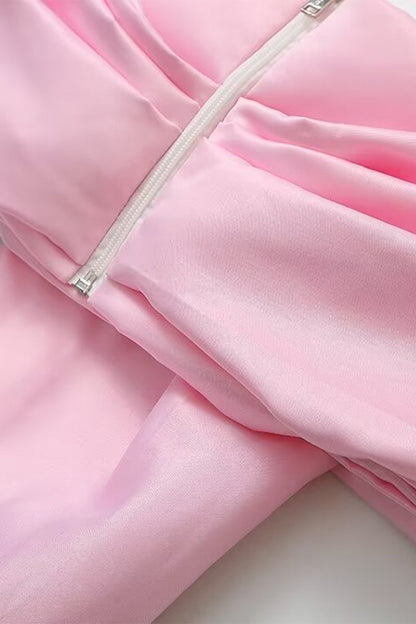 Tops dulces de cuello en V asimétricos sólidos con lazo