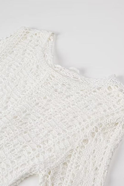 Vestidos sexis de un solo paso con borlas y cuello redondo en color sólido
