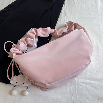 Casual Solid Color Ruched Zipper Bags(4 Colors)