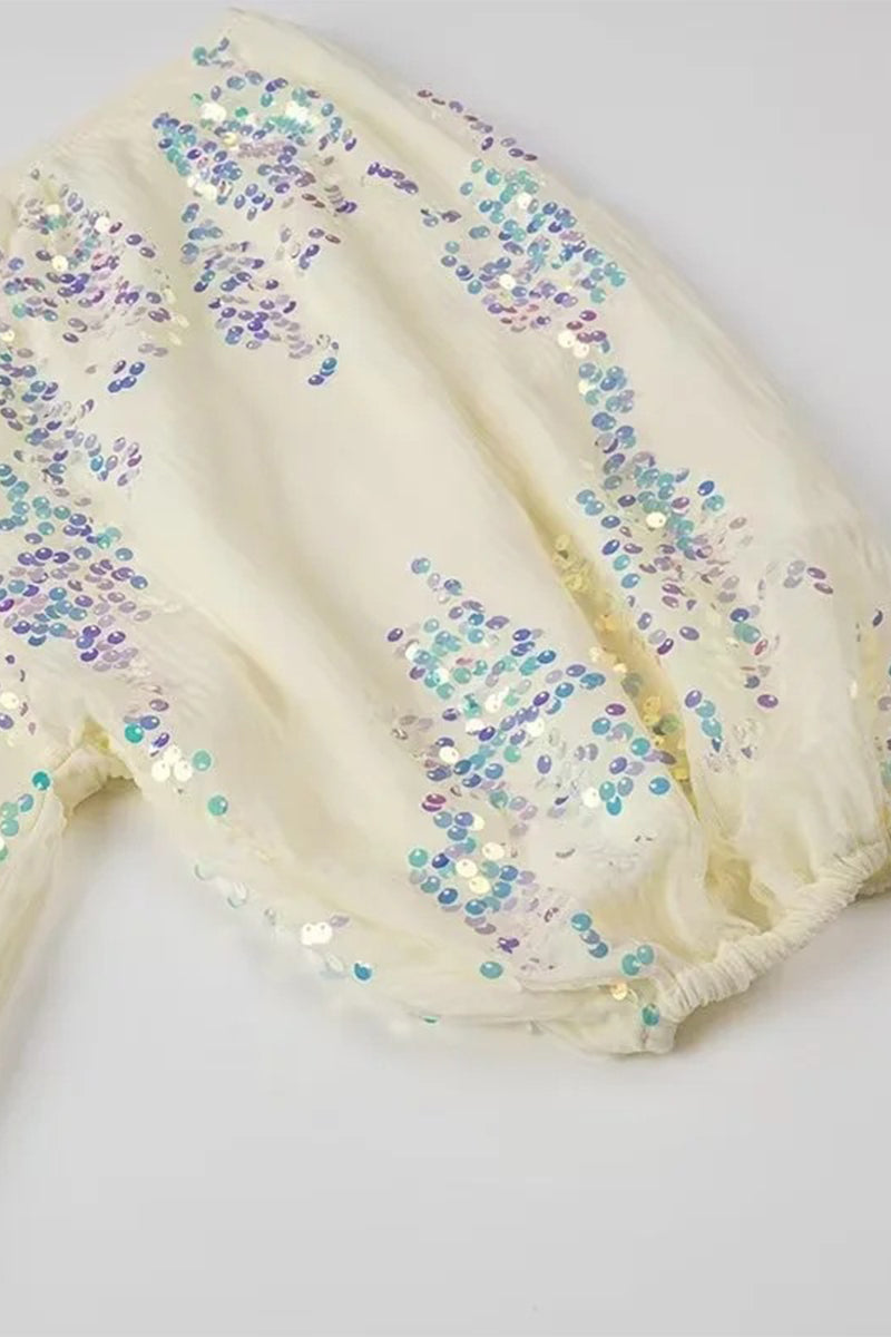 Vestidos de celebridades sexys con lentejuelas de color sólido y escote en V, falda de un solo paso