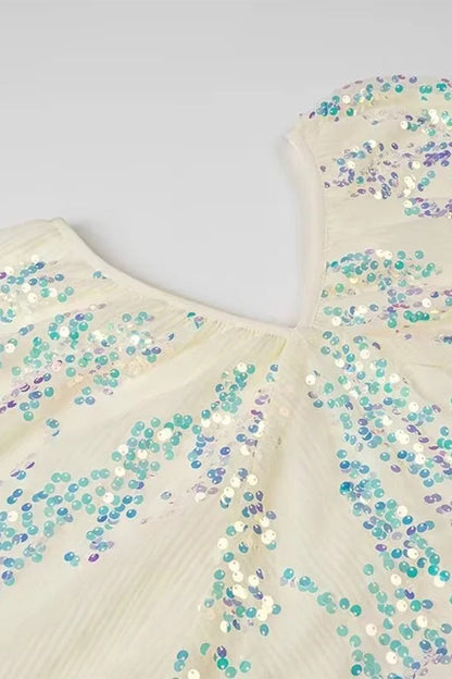 Vestidos de celebridades sexys con lentejuelas de color sólido y escote en V, falda de un solo paso