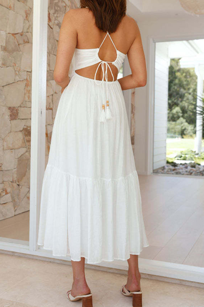 Vestidos sexis de tirantes con escote en V y diseño de color liso (3 colores)