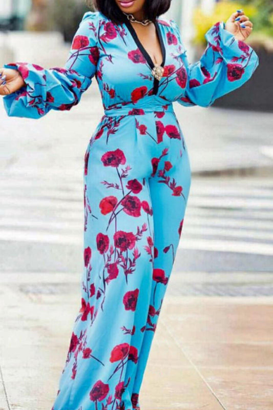Monos holgados con cuello en V y patchwork con estampado de celebridades