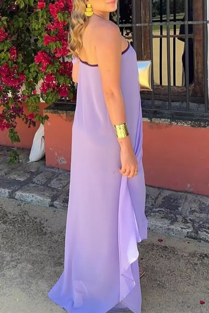 Vestidos sexis de tirantes con hombros descubiertos y patchwork en color liso y contraste