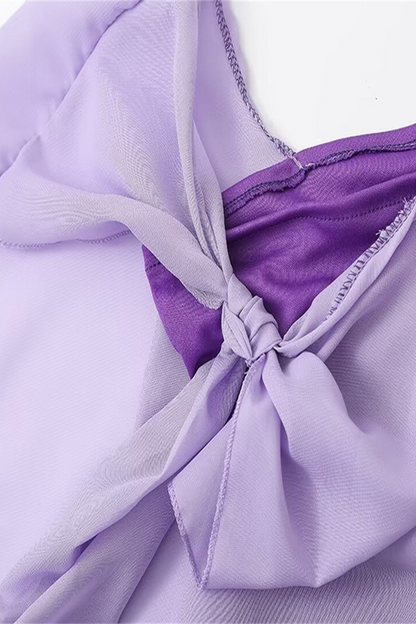 Vestidos sexis de tirantes con hombros descubiertos y patchwork en color liso y contraste