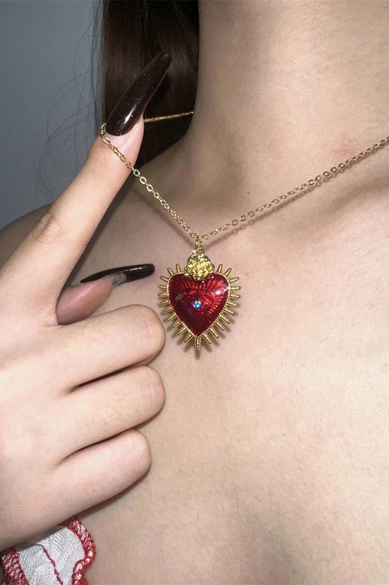 Collar con forma de corazón de mal de ojo 