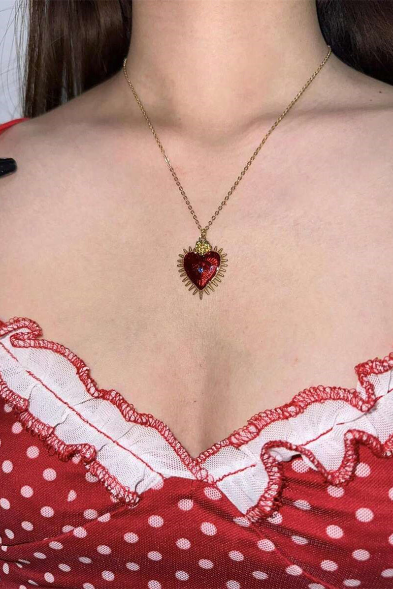 Collar con forma de corazón de mal de ojo 