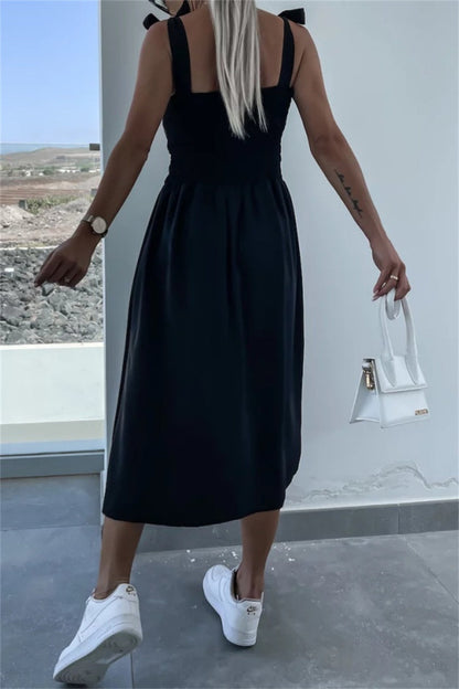 Vestido informal sin mangas con estampado floral, espalda descubierta, cinturón y tirantes finos (7 colores)