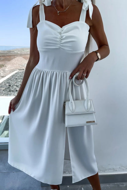 Vestido informal sin mangas con estampado floral, espalda descubierta, cinturón y tirantes finos (7 colores)