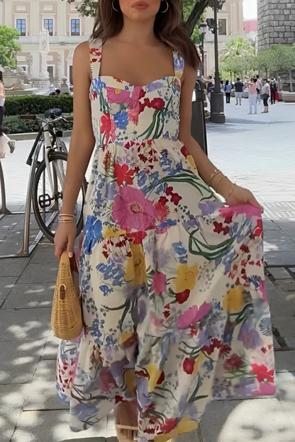 Vestidos casuales con estampado floral y patchwork