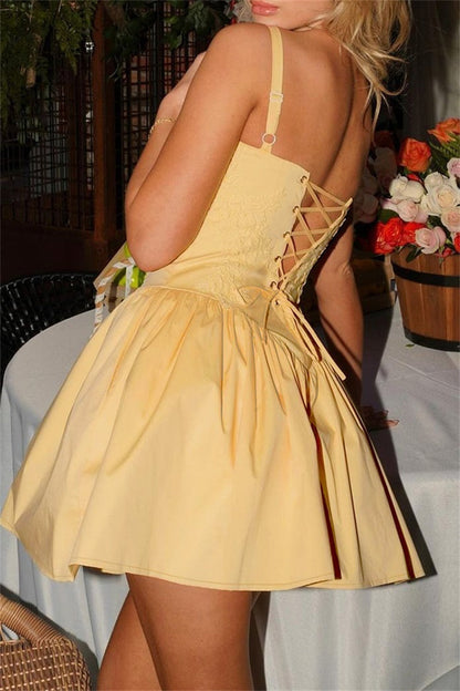Vestidos sexis casuales de color sólido sin espalda con tirantes finos en forma de A