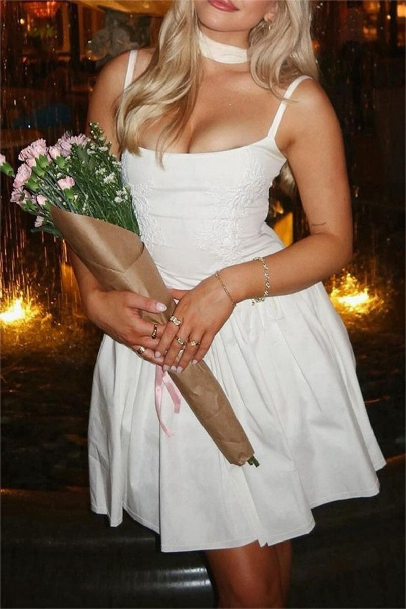 Vestidos sexis casuales de color sólido sin espalda con tirantes finos en forma de A