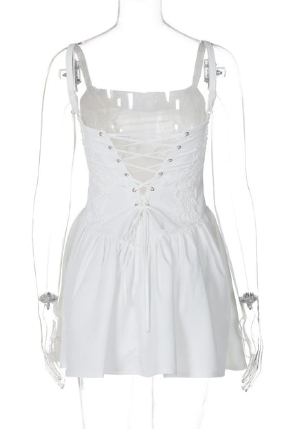 Vestidos sexis casuales de color sólido sin espalda con tirantes finos en forma de A