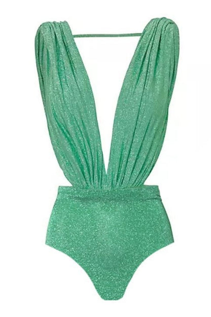 Trajes de baño sexys de color sólido con abertura en la espalda y sin espalda
