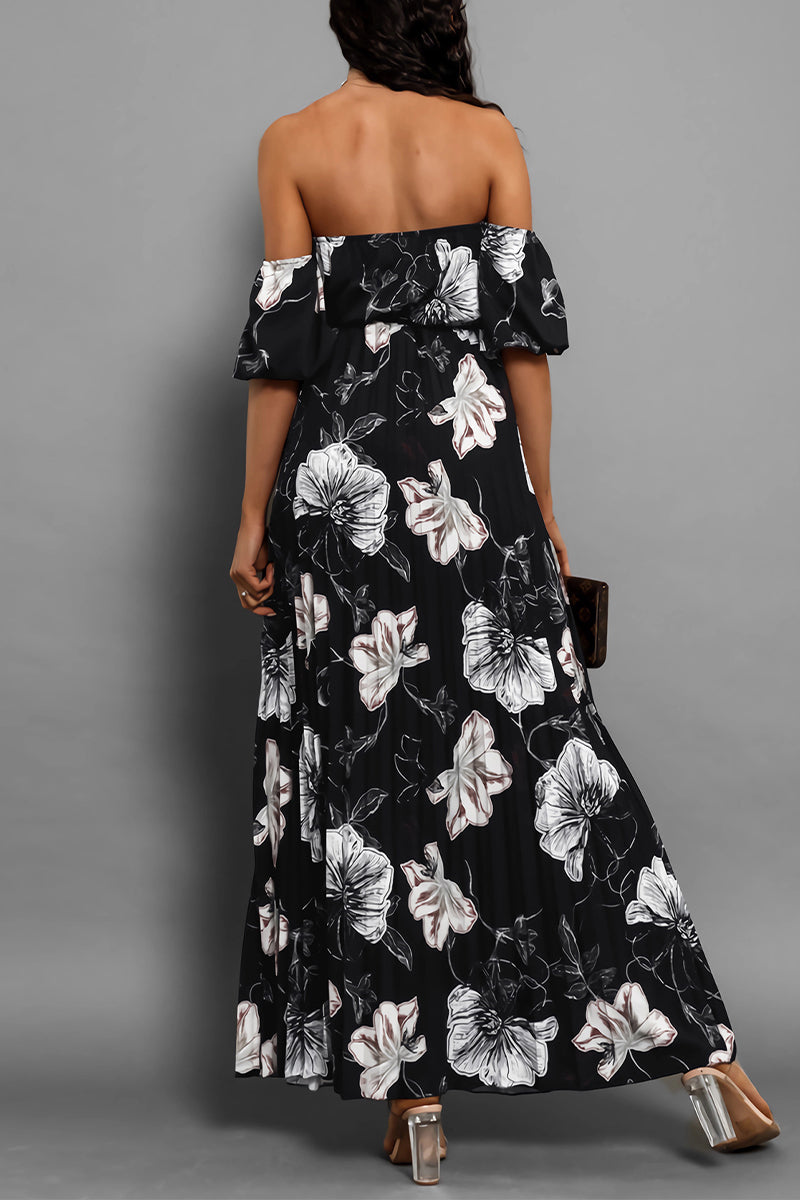 Vestidos sexis con estampado floral, encaje, plisados y hombros descubiertos (6 colores)