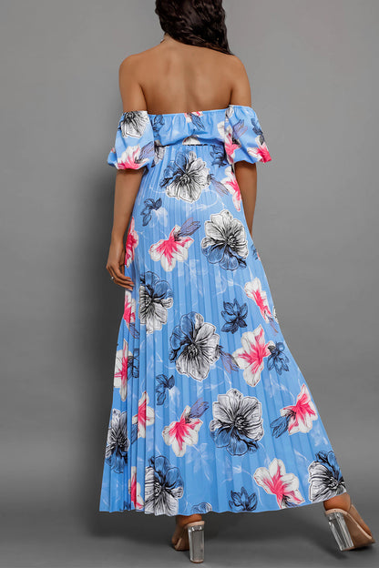 Vestidos sexis con estampado floral, encaje, plisados y hombros descubiertos (6 colores)