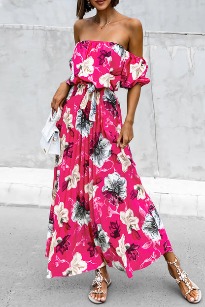 Vestidos sexis con estampado floral, encaje, plisados y hombros descubiertos (6 colores)