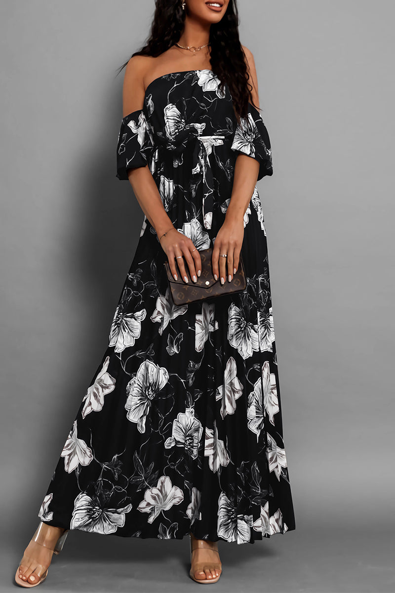 Vestidos sexis con estampado floral, encaje, plisados y hombros descubiertos (6 colores)