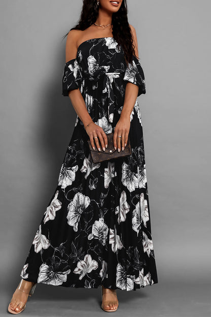Vestidos sexis con estampado floral, encaje, plisados y hombros descubiertos (6 colores)