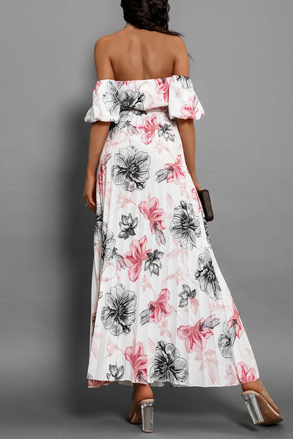 Vestidos sexis con estampado floral, encaje, plisados y hombros descubiertos (6 colores)