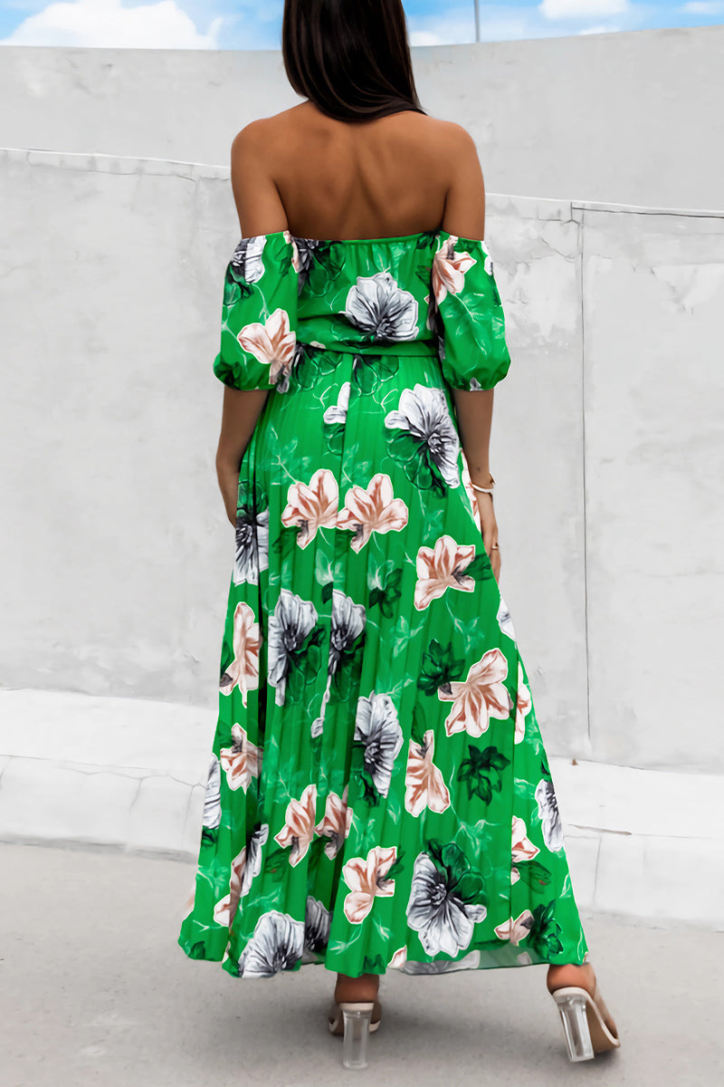 Vestidos sexis con estampado floral, encaje, plisados y hombros descubiertos (6 colores)