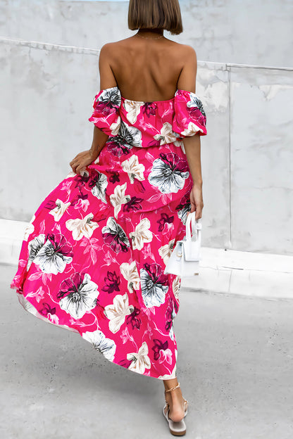 Vestidos sexis con estampado floral, encaje, plisados y hombros descubiertos (6 colores)