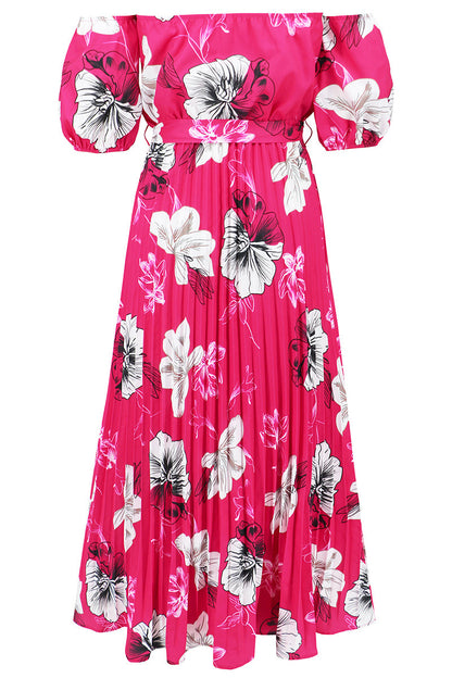 Vestidos sexis con estampado floral, encaje, plisados y hombros descubiertos (6 colores)