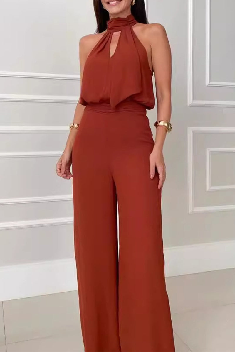 Sexy Street Solid Color Halter Sleeveless Two Pieces(No Belt)(3 Colors)
