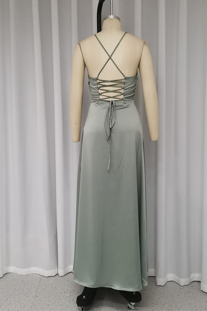 Vestidos sexis sin mangas con cuello halter, espalda descubierta y tirantes finos en color liso