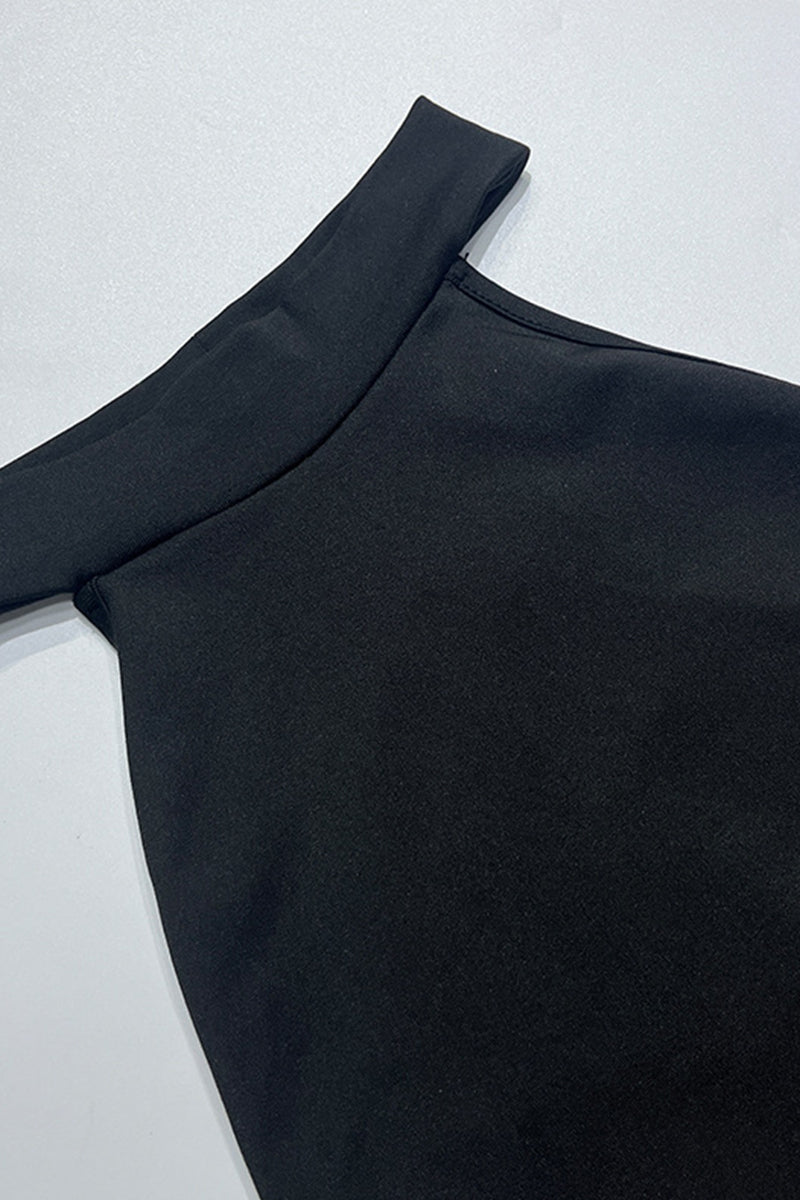 Traje de baño sexy de malla sin espalda de color sólido para vacaciones