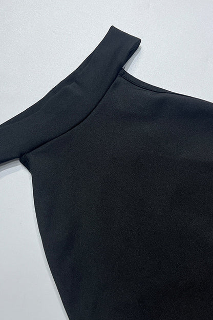 Traje de baño sexy de malla sin espalda de color sólido para vacaciones
