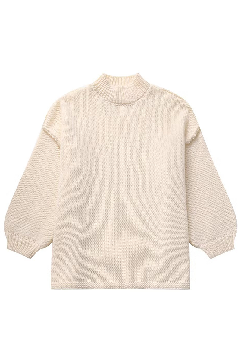 Suéteres casuales de cuello redondo de color sólido para uso diario (4 colores)