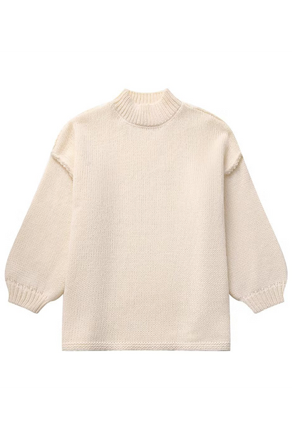 Suéteres casuales de cuello redondo de color sólido para uso diario (4 colores)