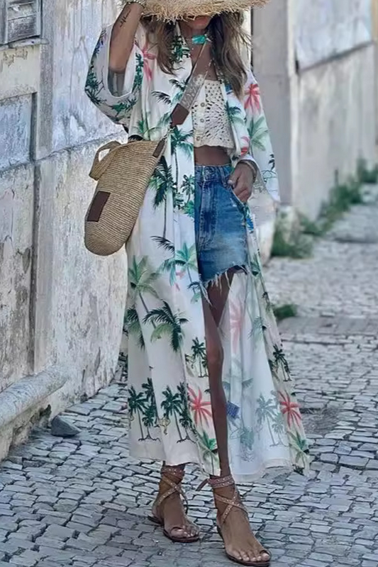 Traje de baño con cordones y estampado floral para vacaciones