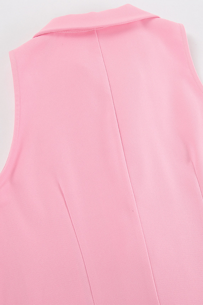 Vestidos elegantes de celebridades con falda lápiz y cuello vuelto con hebilla de color sólido