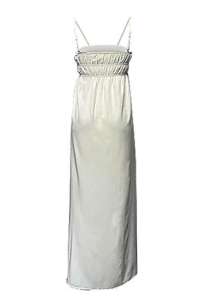 Vestidos casuales de vacaciones con cuello cuadrado y bolsillos en color liso