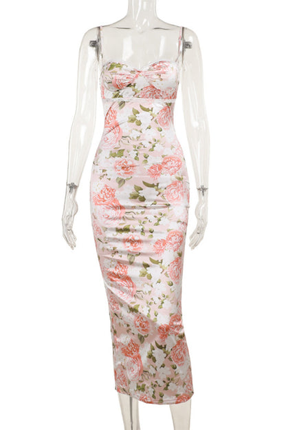 Vestidos sexis de encaje con flores y patchwork con abertura y escote en V, falda de un solo paso