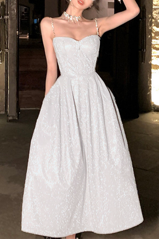 Vestidos sexis con escote en V, lentejuelas y cadenas de colores sólidos