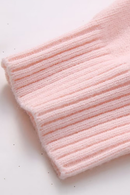 Suéteres casuales de cuello redondo de tejido liso de color diario