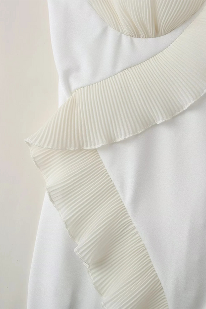 Vestidos sexis de patchwork con volantes y escote en V