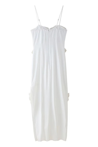 Vestidos sexis de patchwork con volantes y escote en V