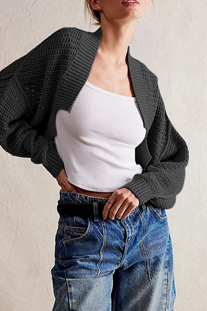Prenda exterior informal de cuello tipo cárdigan de tejido liso para uso diario (4 colores)