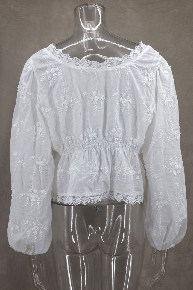 Blusas sexys de diario con cuello en U, transparentes y con botones bordados