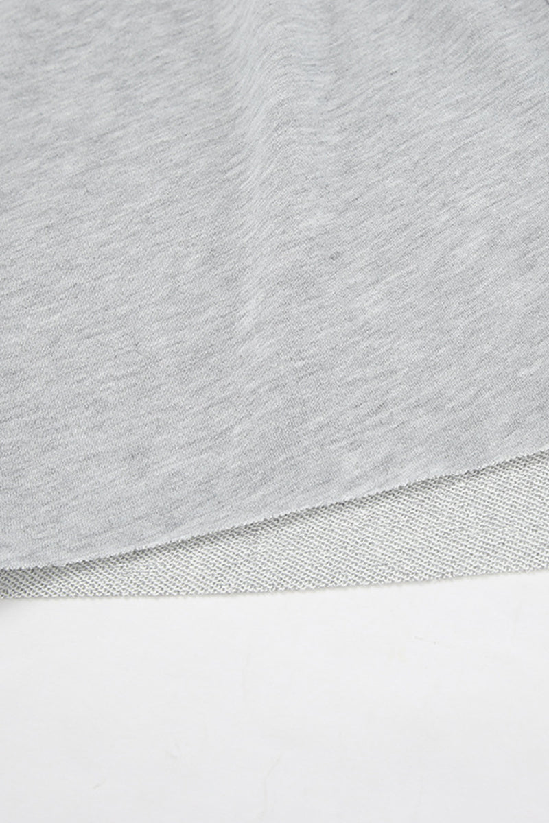Ropa deportiva informal de color sólido con cremallera y capucha de manga larga de dos piezas