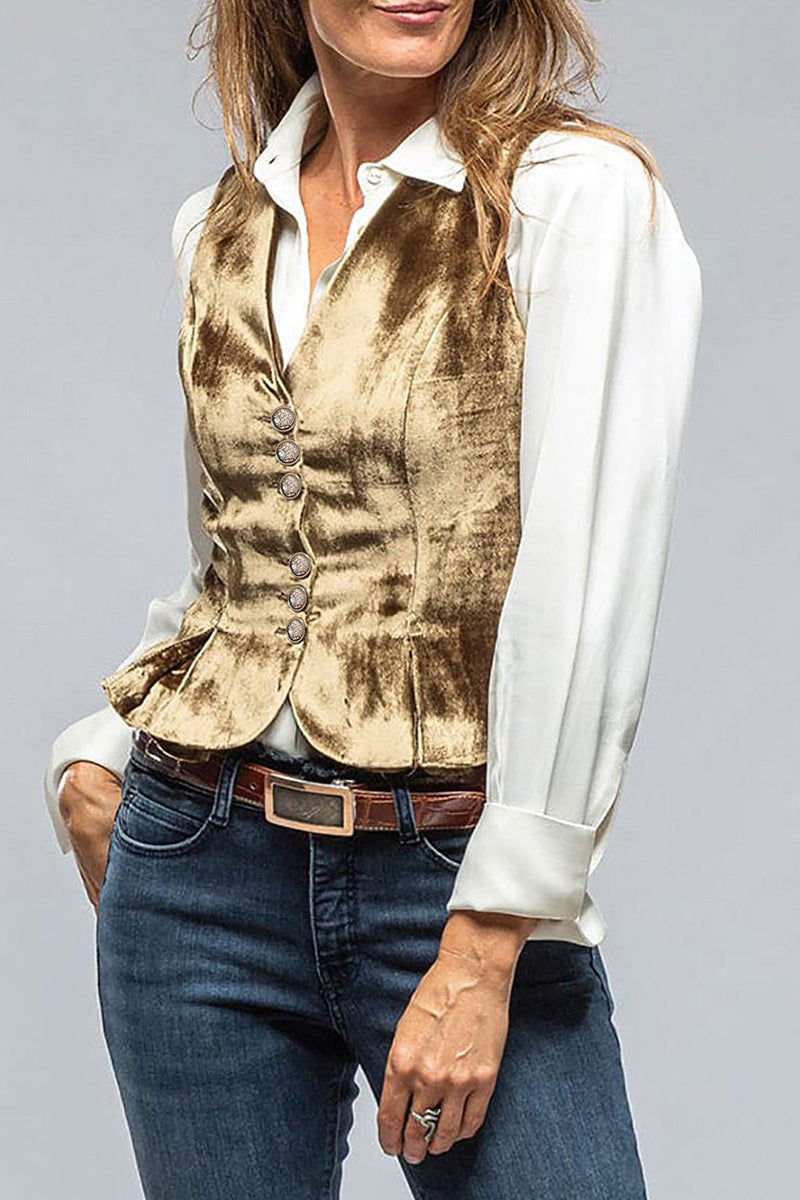 Chalecos casuales de cuello en V con botones para uso diario (sin camisa) (3 colores)