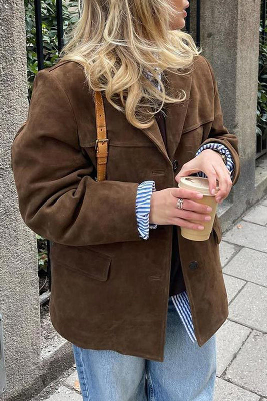 Prendas de abrigo informales con cuello vuelto y botones (3 colores)