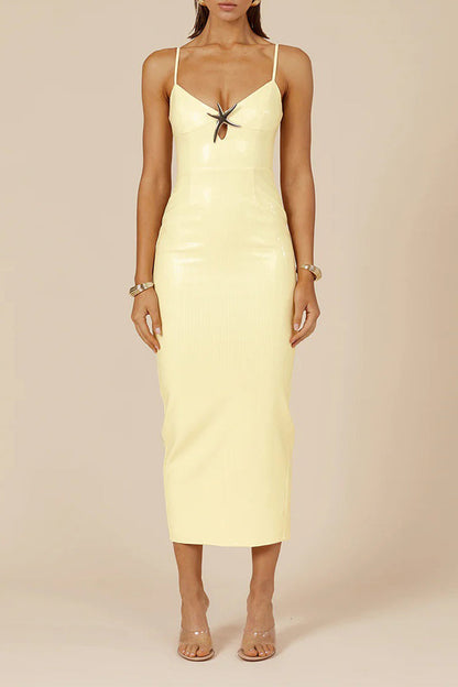 Vestidos sexis de lentejuelas con degradado de color y escote en V con falda de un solo paso