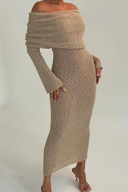 Vestido sexy de una sola pieza con aberturas y hombros descubiertos (3 colores)