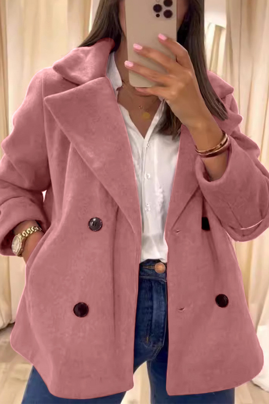 Prendas de abrigo informales de cuello vuelto con botones para uso diario (6 colores)