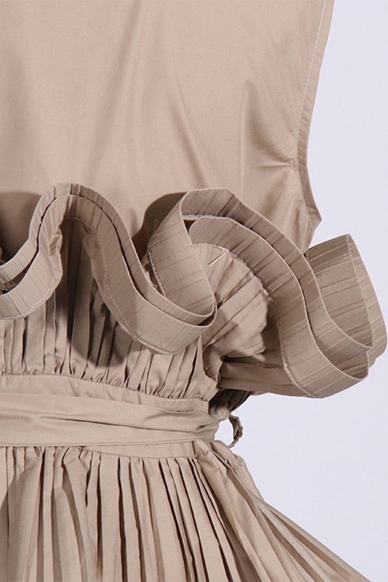 Blusas casuales con cuello vuelto, volantes y cordones
